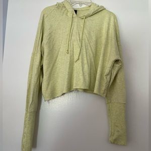 Nike Cropped Neon Yellow Heather Hoodie